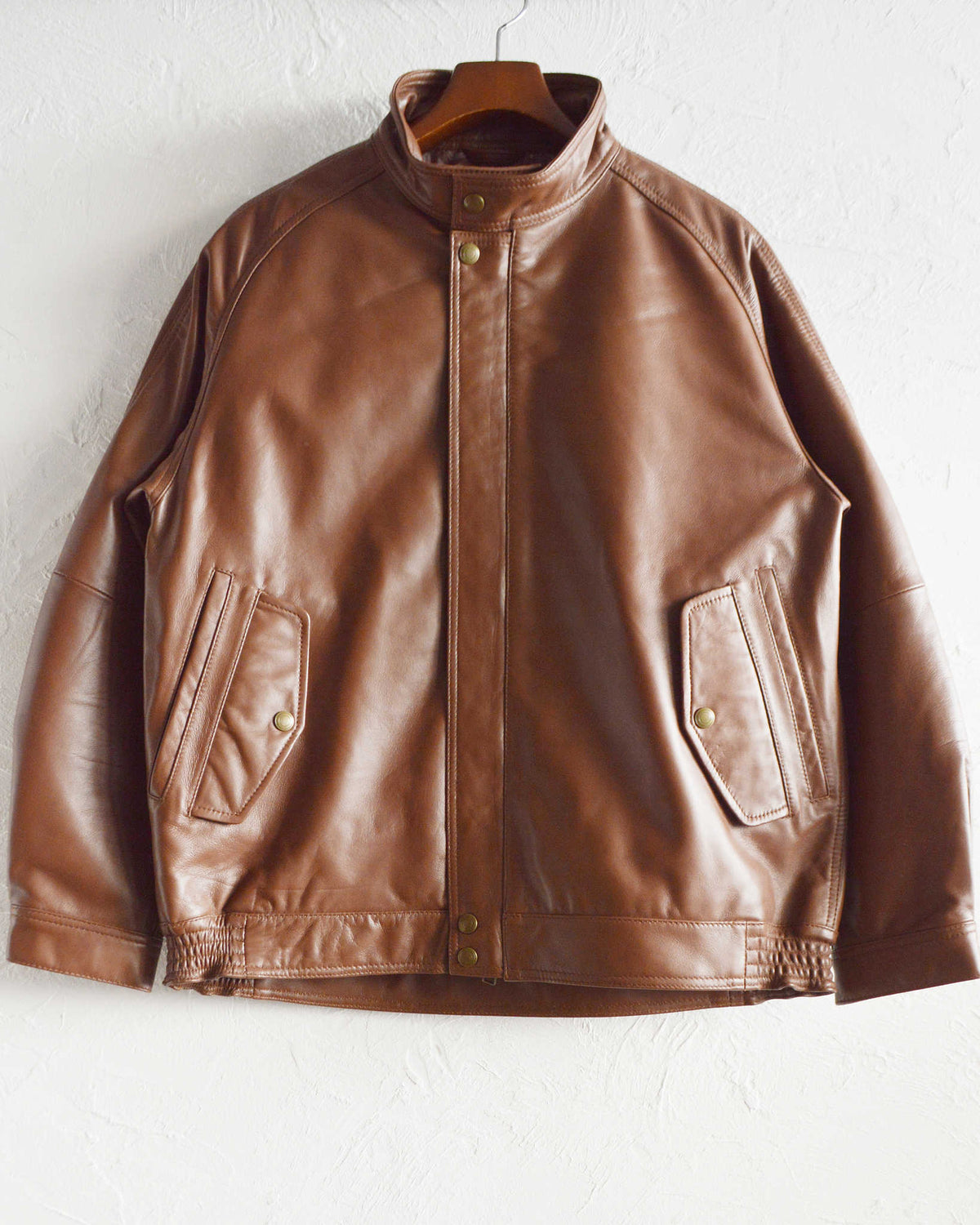 Nasngwam. ナスングワム / ATTRACT LEATHER JACKET アトラクトレザージャケット Ssize (BROWN ブラウン)