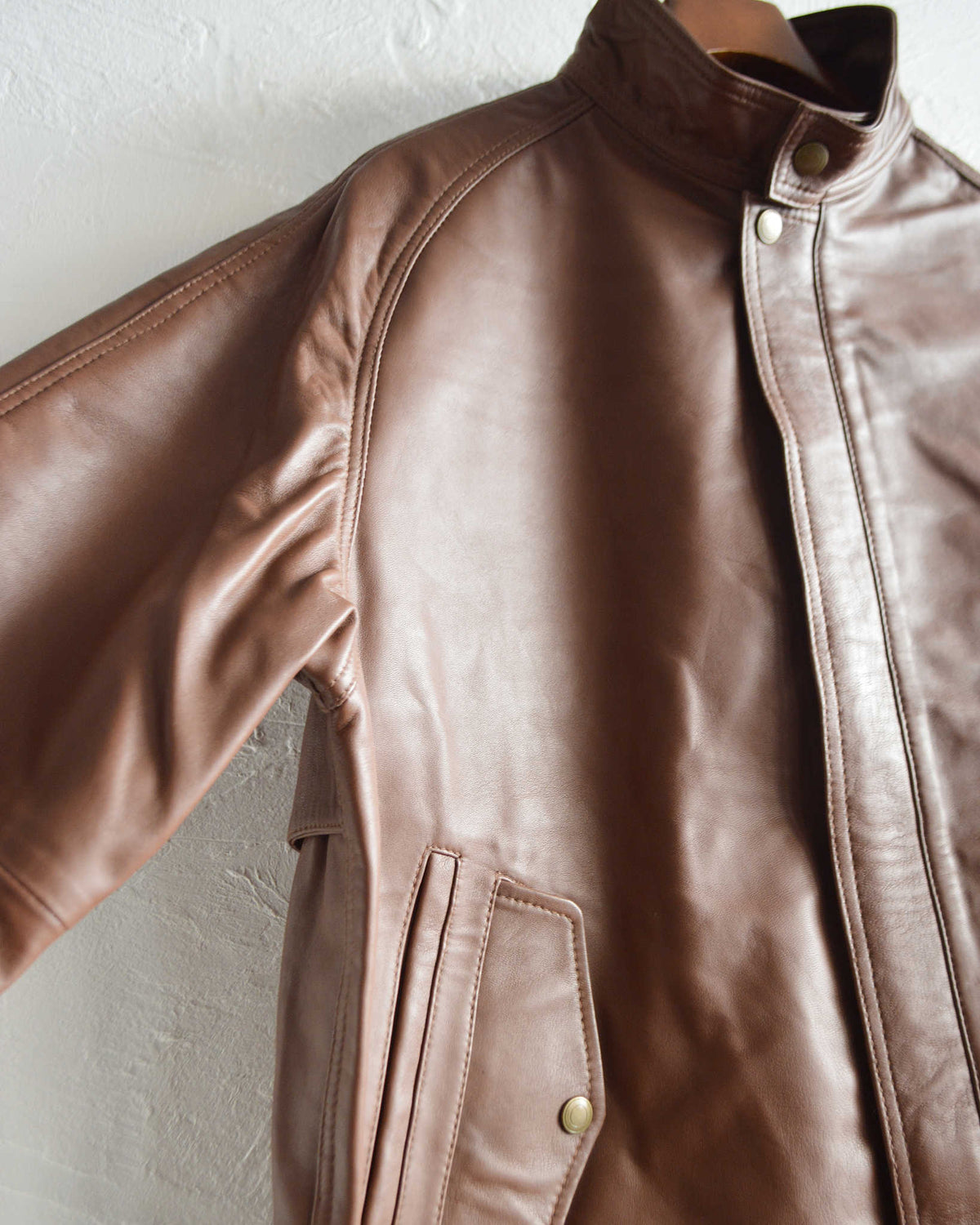 Nasngwam. ナスングワム / ATTRACT LEATHER JACKET アトラクトレザージャケット Msize (BROWN ブラウン)