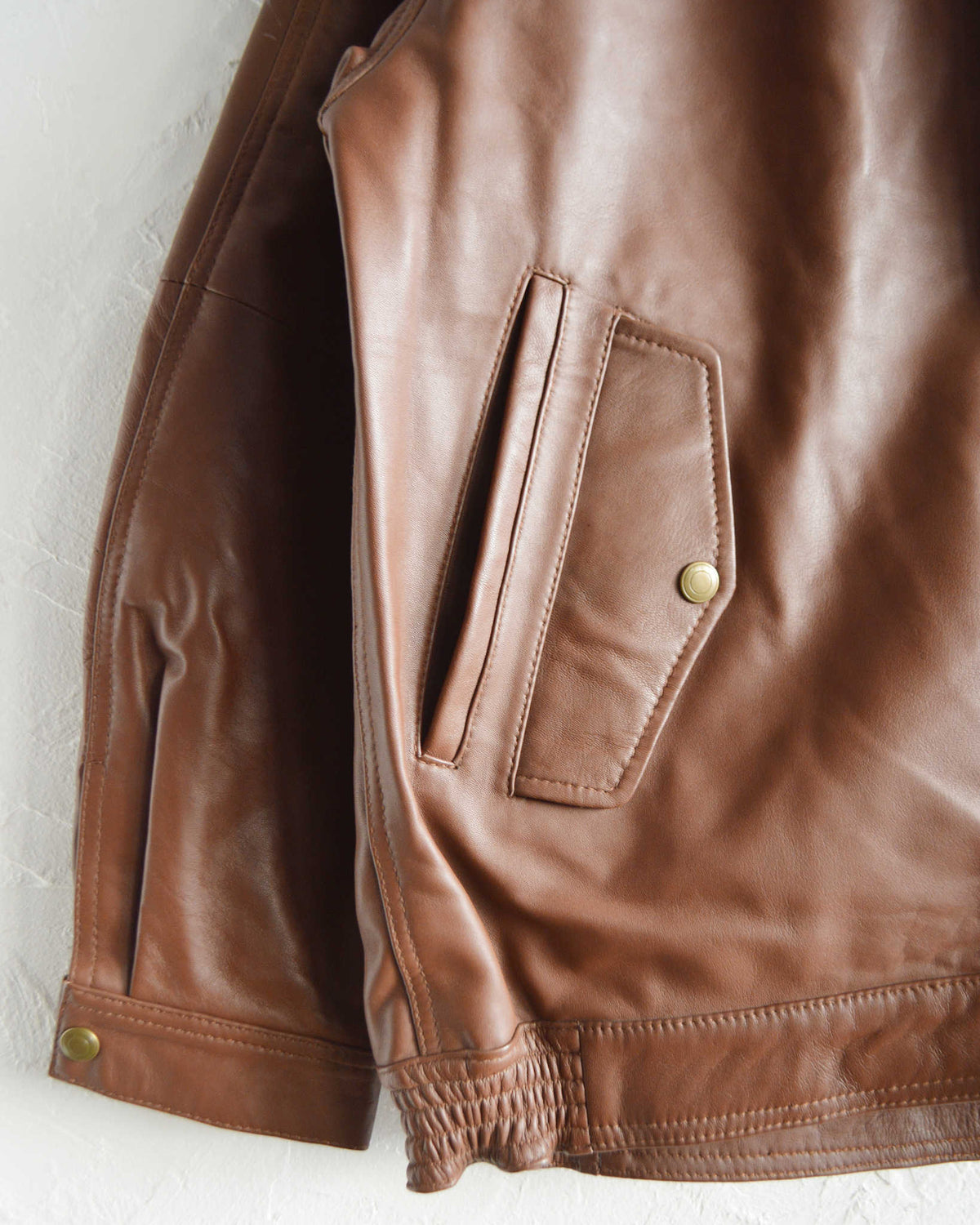 Nasngwam. ナスングワム / ATTRACT LEATHER JACKET アトラクトレザージャケット Msize (BROWN ブラウン)