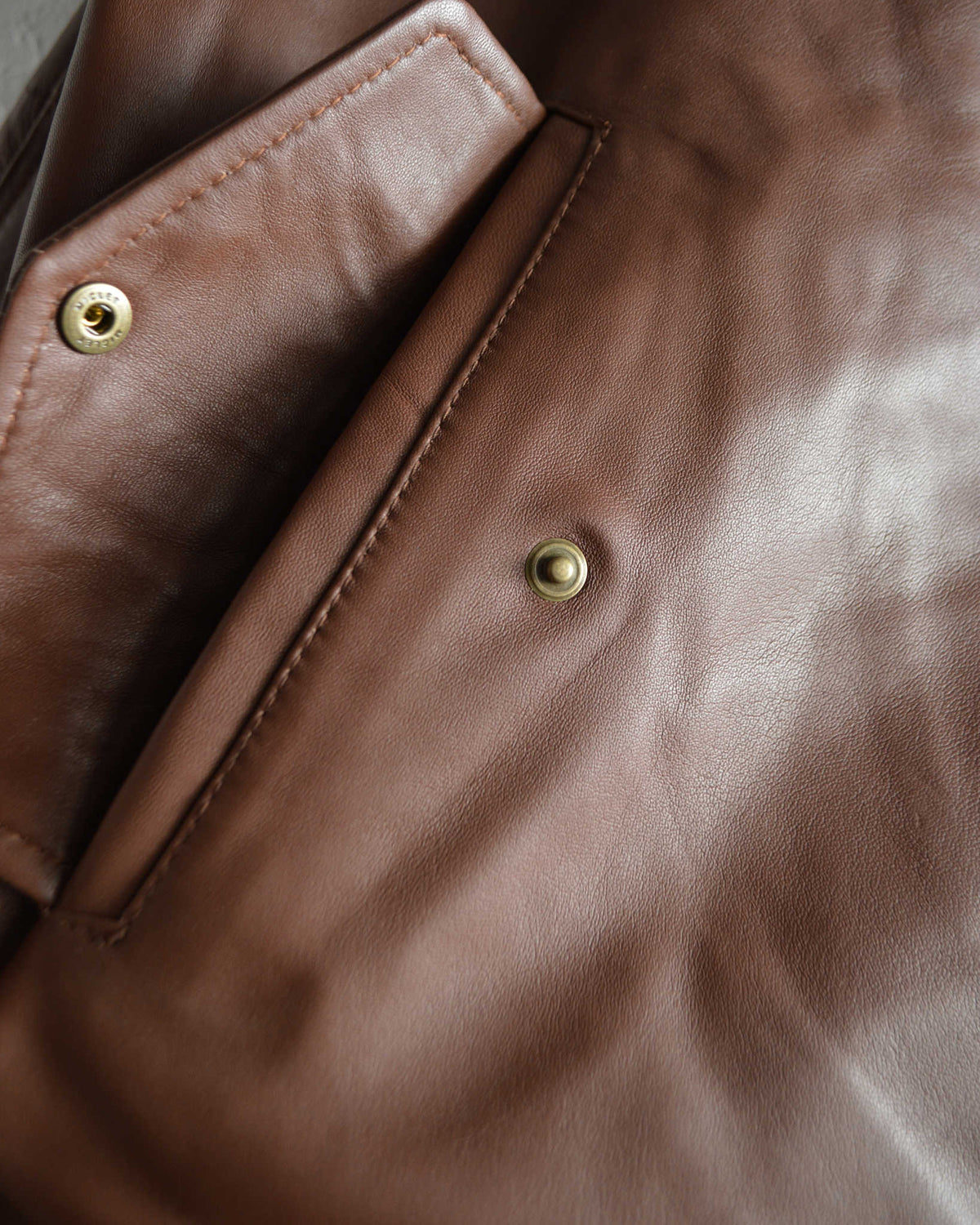 Nasngwam. ナスングワム / ATTRACT LEATHER JACKET アトラクトレザージャケット Msize (BROWN ブラウン)