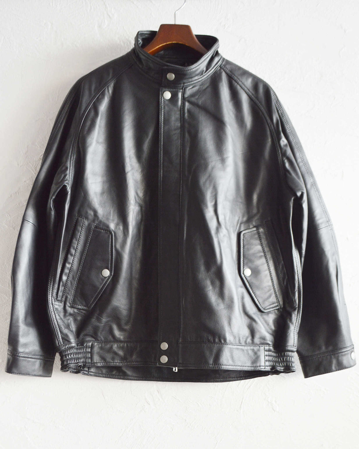 Nasngwam. ナスングワム / ATTRACT LEATHER JACKET アトラクトレザージャケット Ssize (BLACK ブラック)