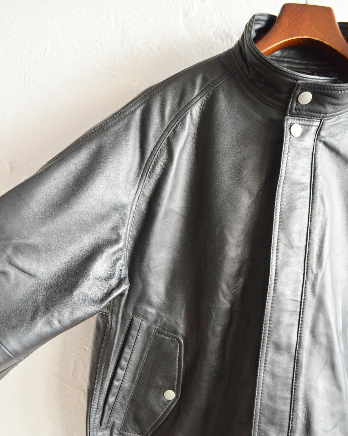Nasngwam. ナスングワム / ATTRACT LEATHER JACKET アトラクトレザージャケット Ssize (BLACK ブラック)