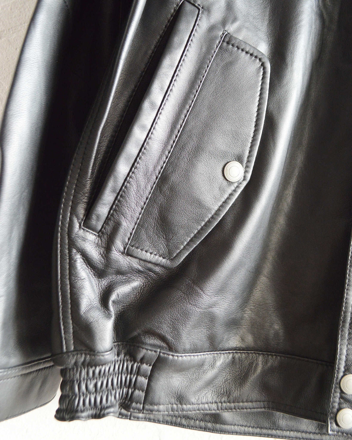 Nasngwam. ナスングワム / ATTRACT LEATHER JACKET アトラクトレザージャケット Ssize (BLACK ブラック)