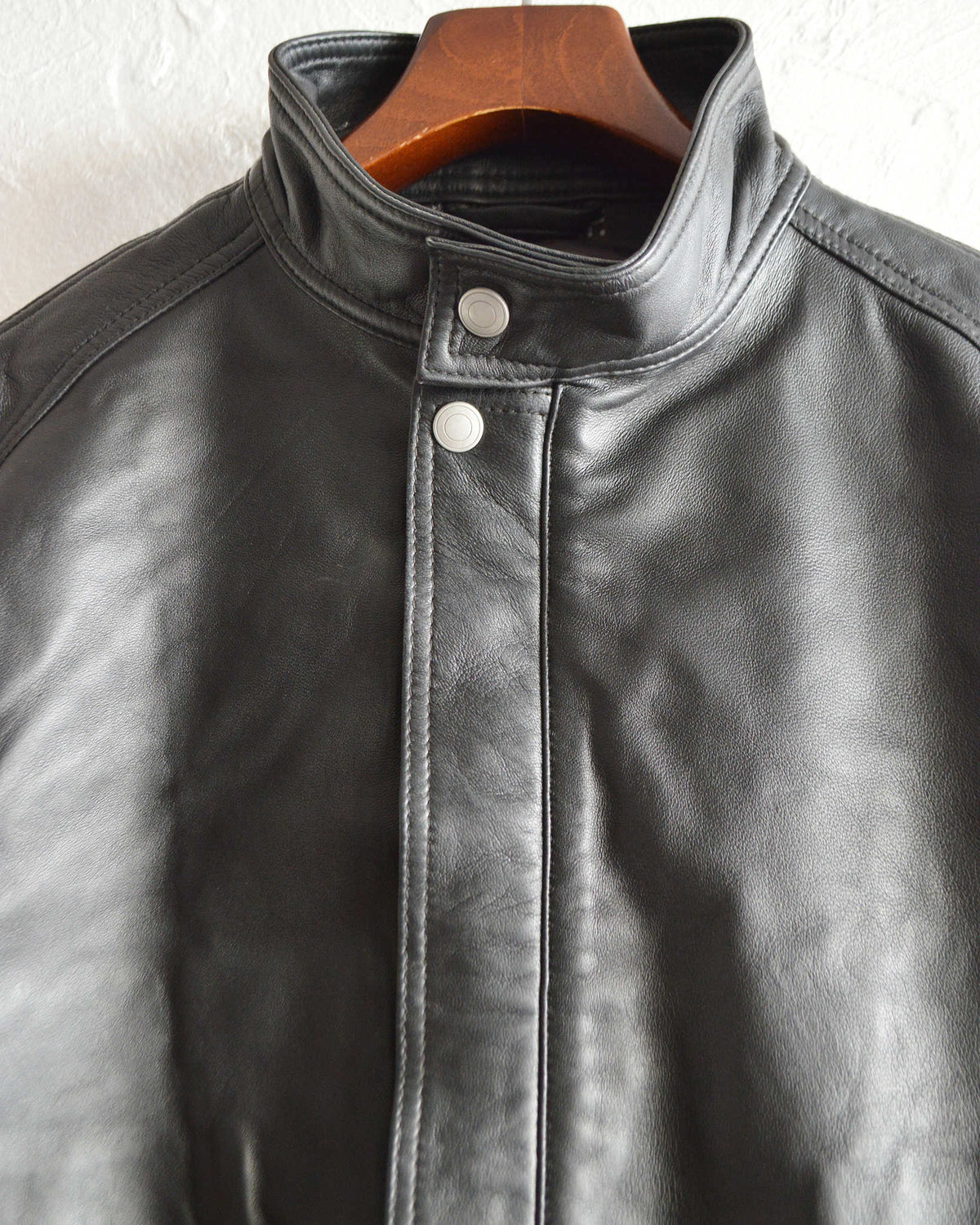 Nasngwam. ナスングワム / ATTRACT LEATHER JACKET アトラクトレザージャケット Ssize (BLACK ブラック)