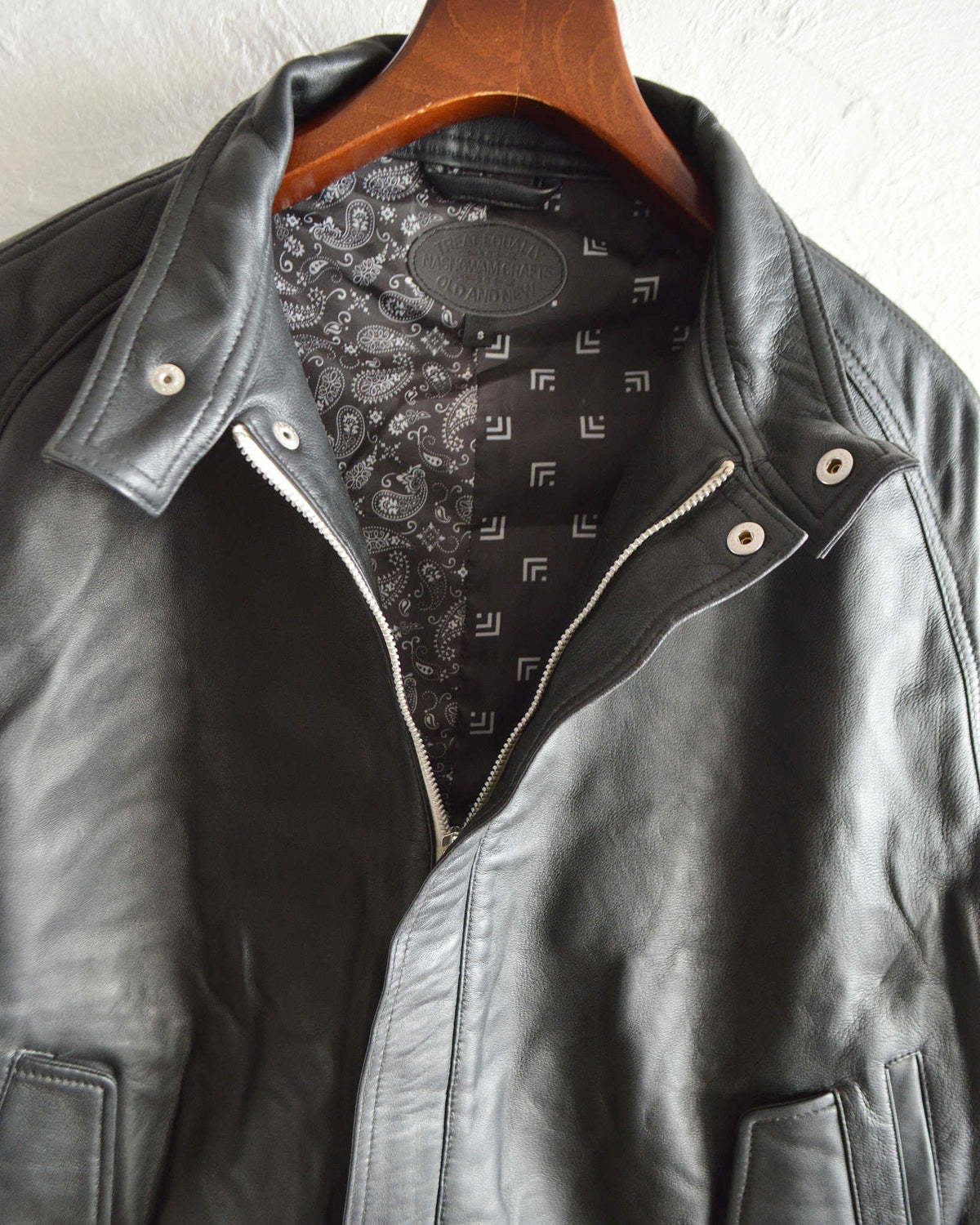 Nasngwam. ナスングワム / ATTRACT LEATHER JACKET アトラクトレザージャケット Ssize (BLACK ブラック)