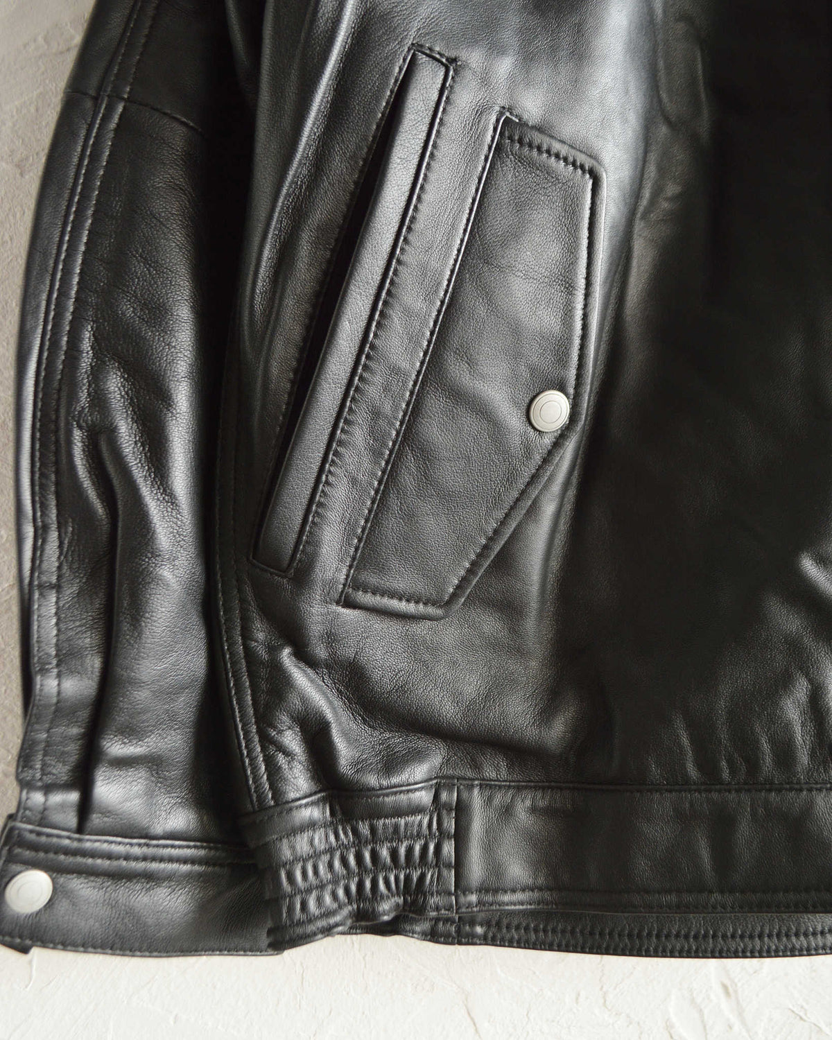 Nasngwam. ナスングワム / ATTRACT LEATHER JACKET アトラクトレザージャケット Ssize (BLACK ブラック)