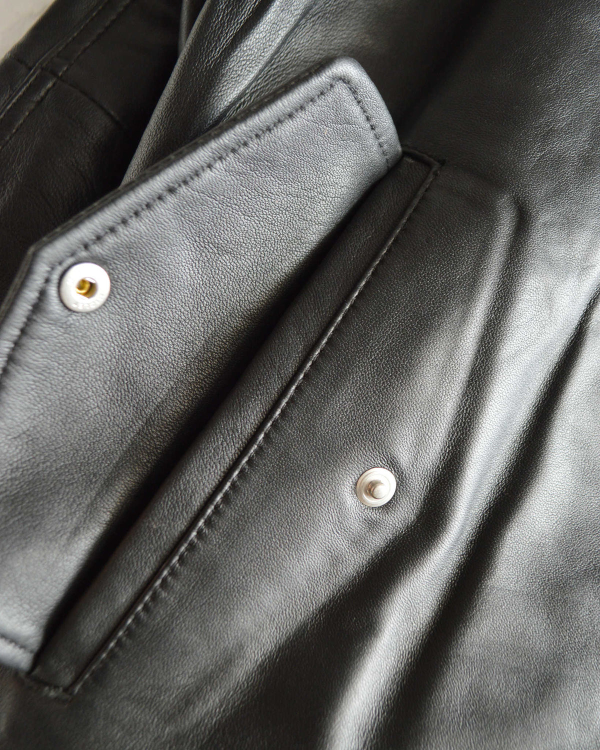 Nasngwam. ナスングワム / ATTRACT LEATHER JACKET アトラクトレザージャケット Ssize (BLACK ブラック)