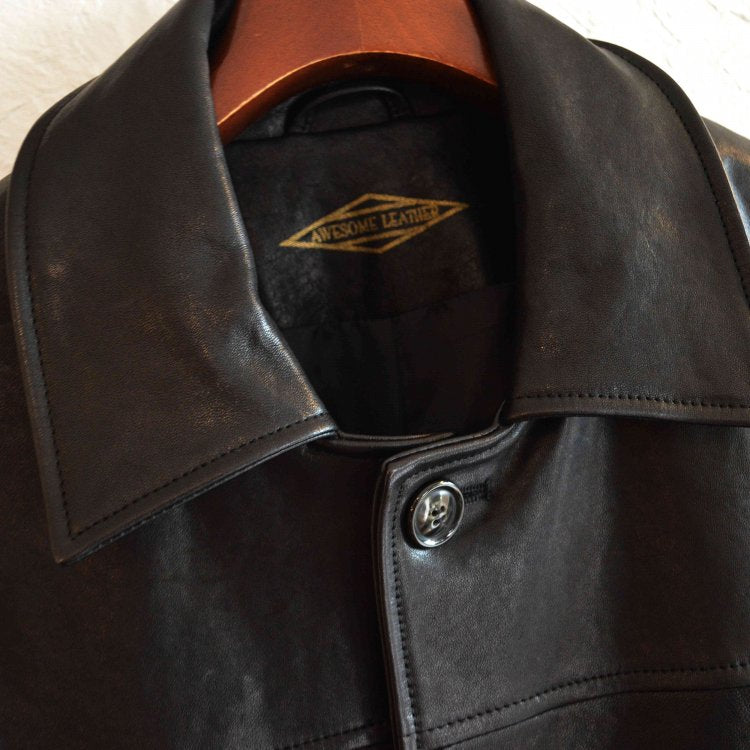 AWESOME LEATHER オーサムレザー / CAR COAT カーコート (BLACK ブラック)