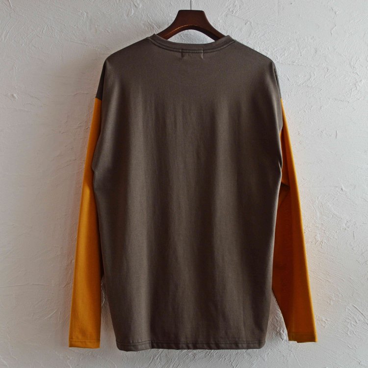 Soglia ソリア / SUVIN GIZA Smooth Long T-shirt スビンギザスムースロングTシャツ (Khaki/Mustard カーキマスタード)
