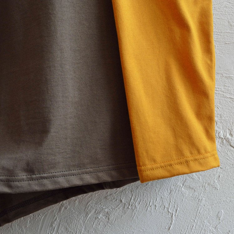 Soglia ソリア / SUVIN GIZA Smooth Long T-shirt スビンギザスムースロングTシャツ (Khaki/Mustard カーキマスタード)