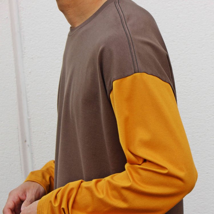 Soglia ソリア / SUVIN GIZA Smooth Long T-shirt スビンギザスムースロングTシャツ (Khaki/Mustard カーキマスタード)