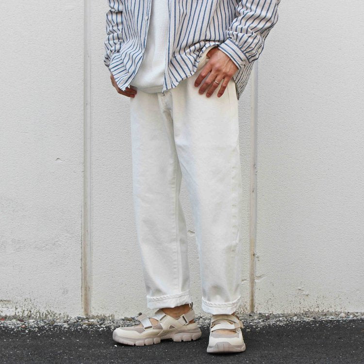 LAMOND ラモンド / SERUBITCH TAPERED DENIM セルビッチテーパードデニム (WHITE ONE WASH /  ホワイトワンウォッシュ)