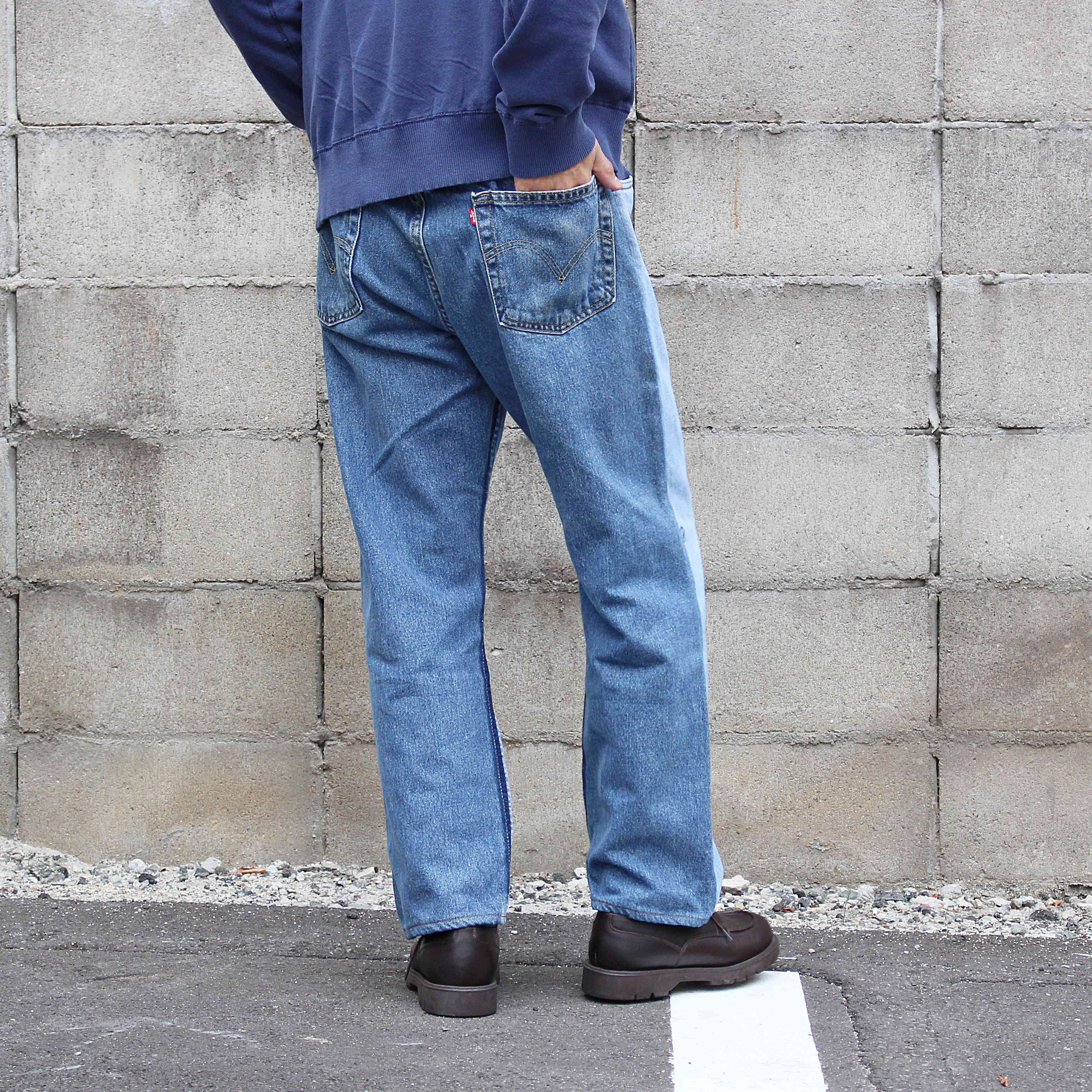 SUNNY SIDE UP サニーサイドアップ / RE 05 2FOR1 DENIM PANTS リメイクデニム (BLUE ブルー)