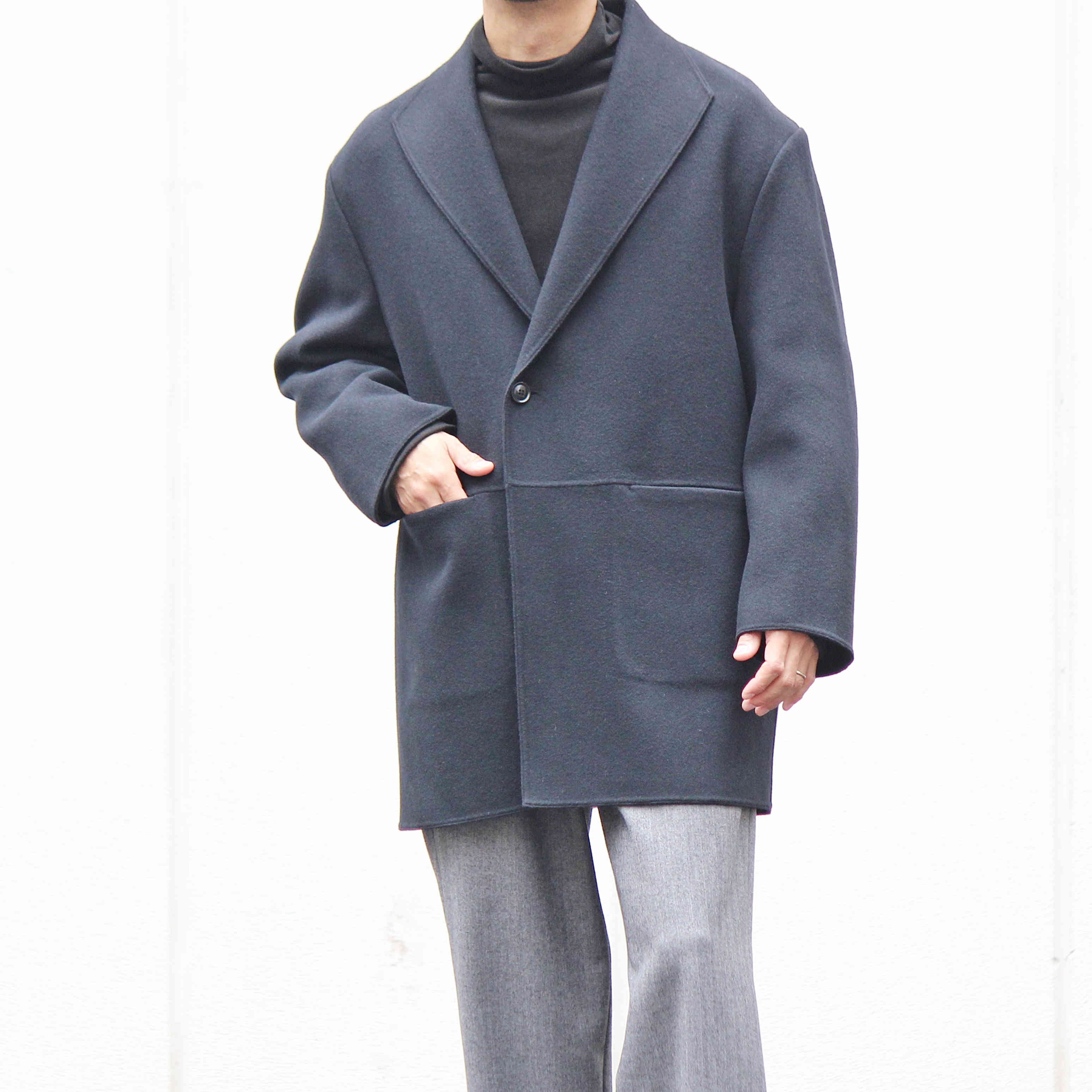 LAMOND ラモンド/ WOOL DOUBLE FACE COAT ウールフェイスダブルコート (BLACK ブラック)