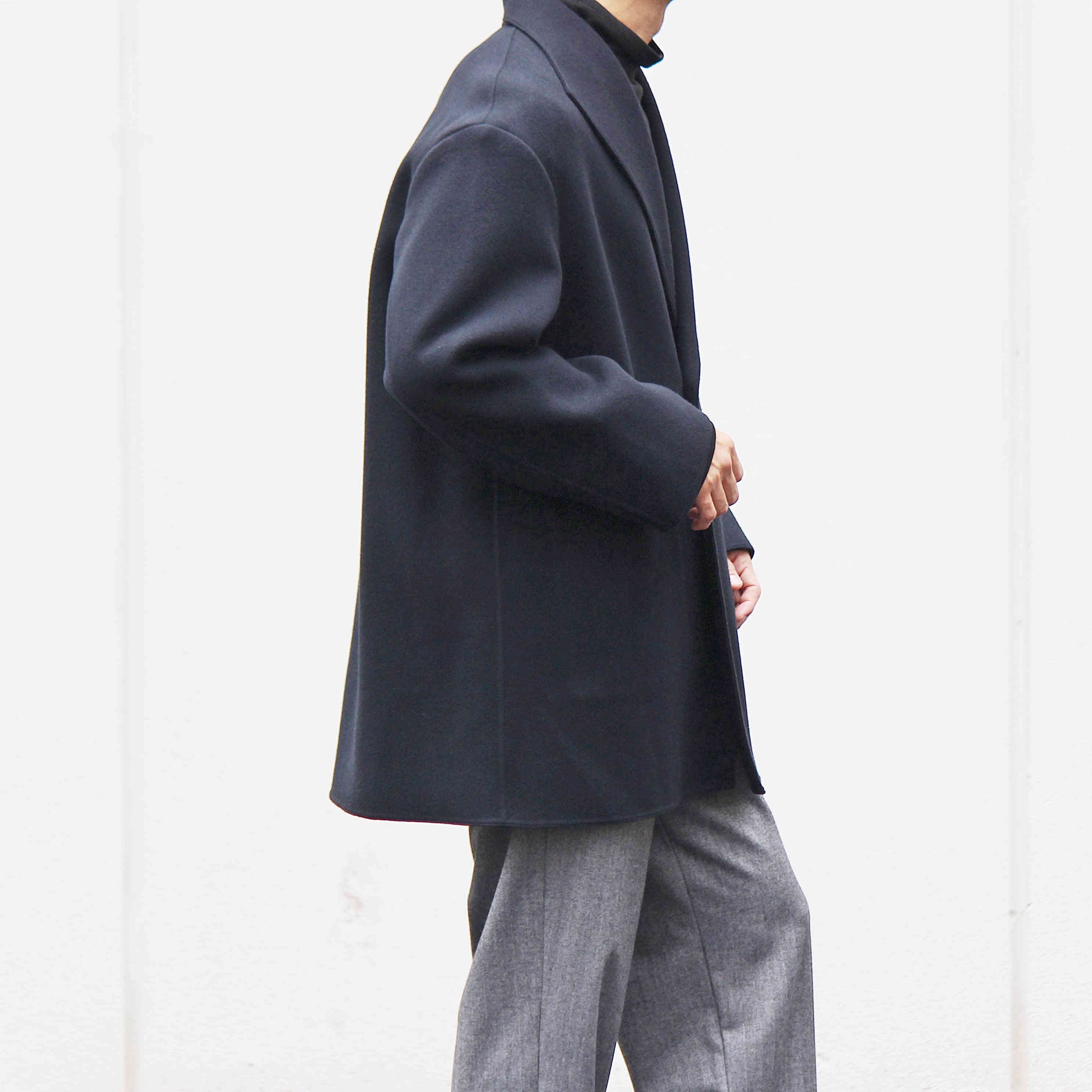 LAMOND ラモンド/ WOOL DOUBLE FACE COAT ウールフェイスダブルコート (BLACK ブラック)