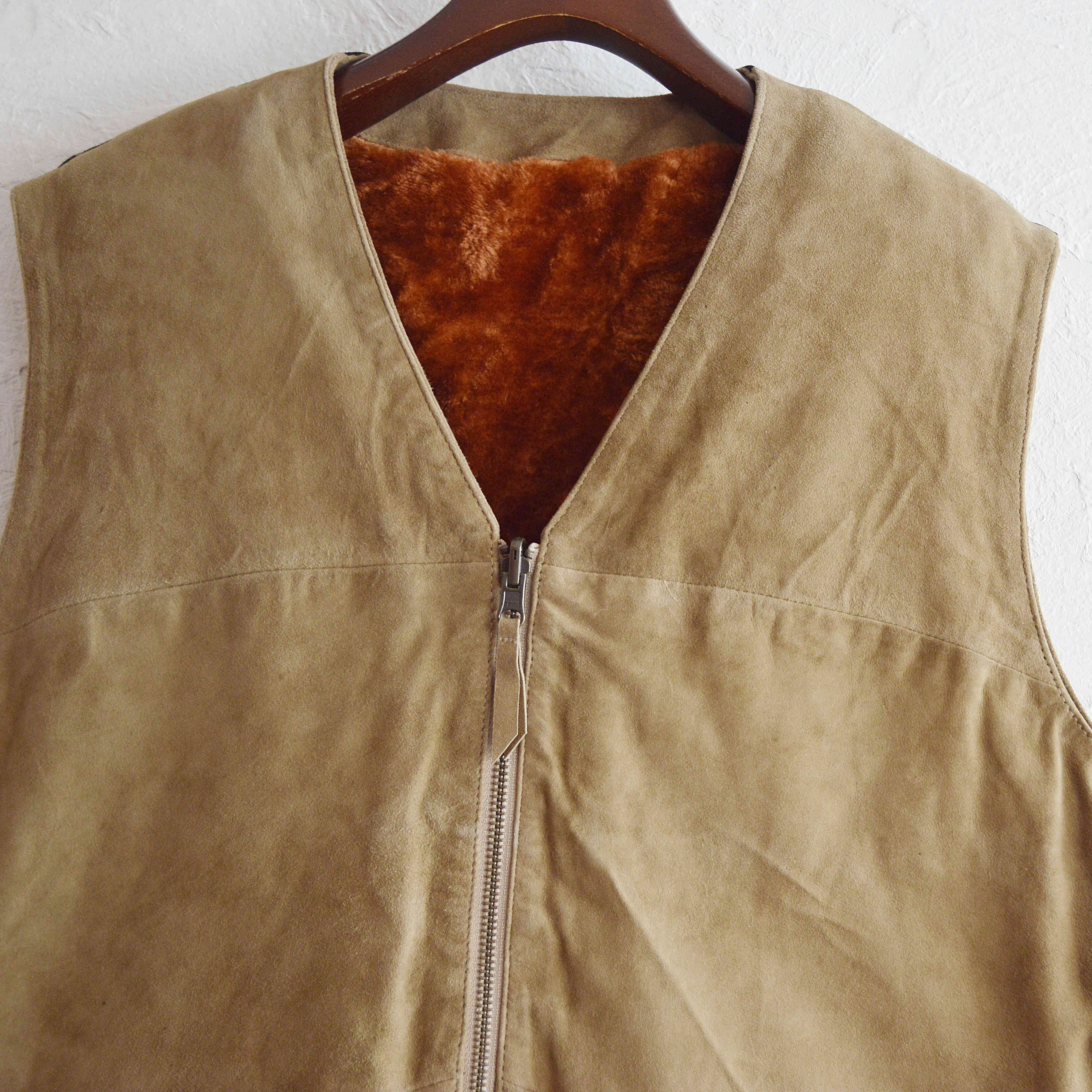 Nasngwam. ナスングワム / LONESTAR LEATHER VEST ローンスターレザーベスト (BEIGE ベージュ)