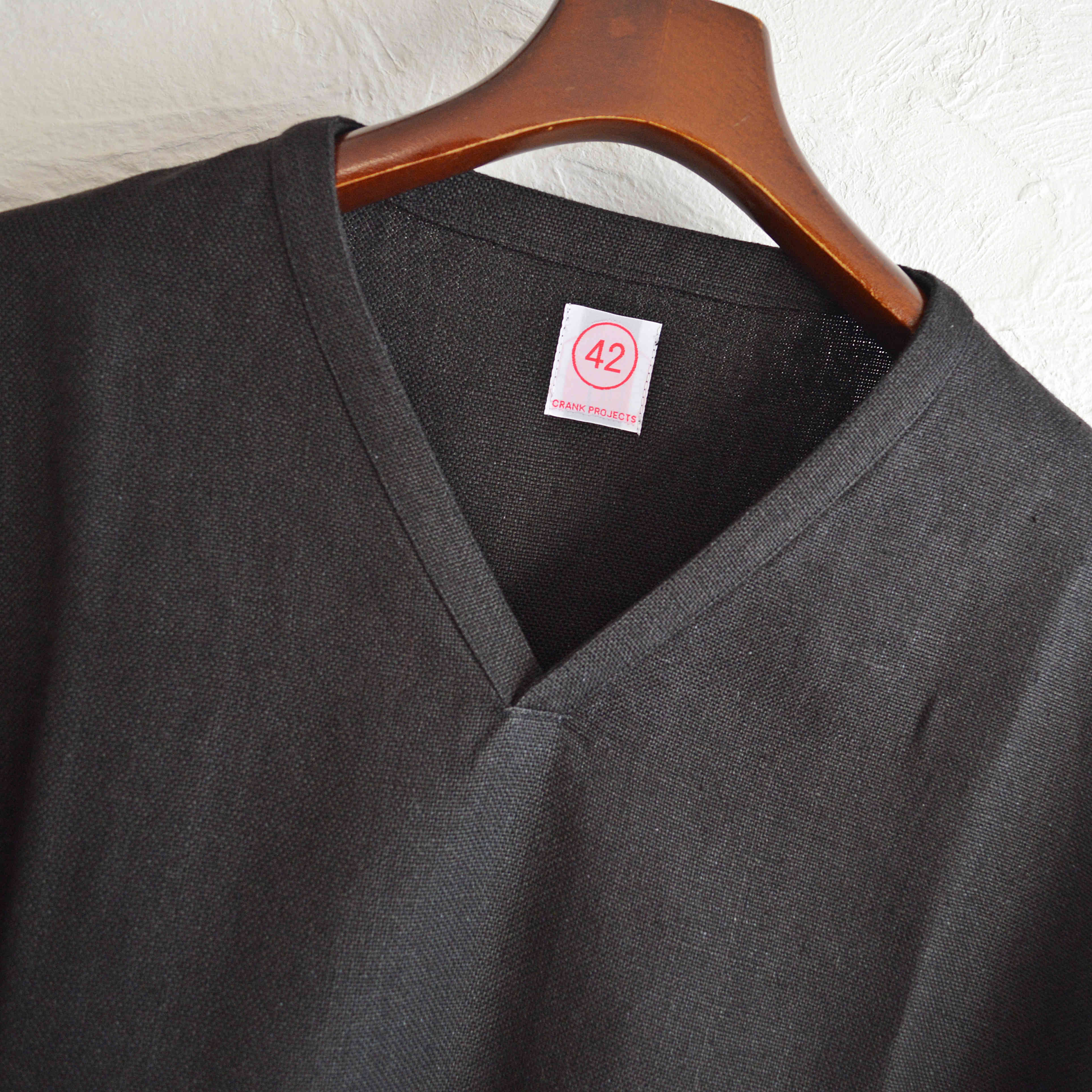 CRANK PROJECT クランクプロジェクト / HARDLINEN CANVAS FAT SHIRTS ハードリネンキャンバスファットシャツ (BLACK ブラック)