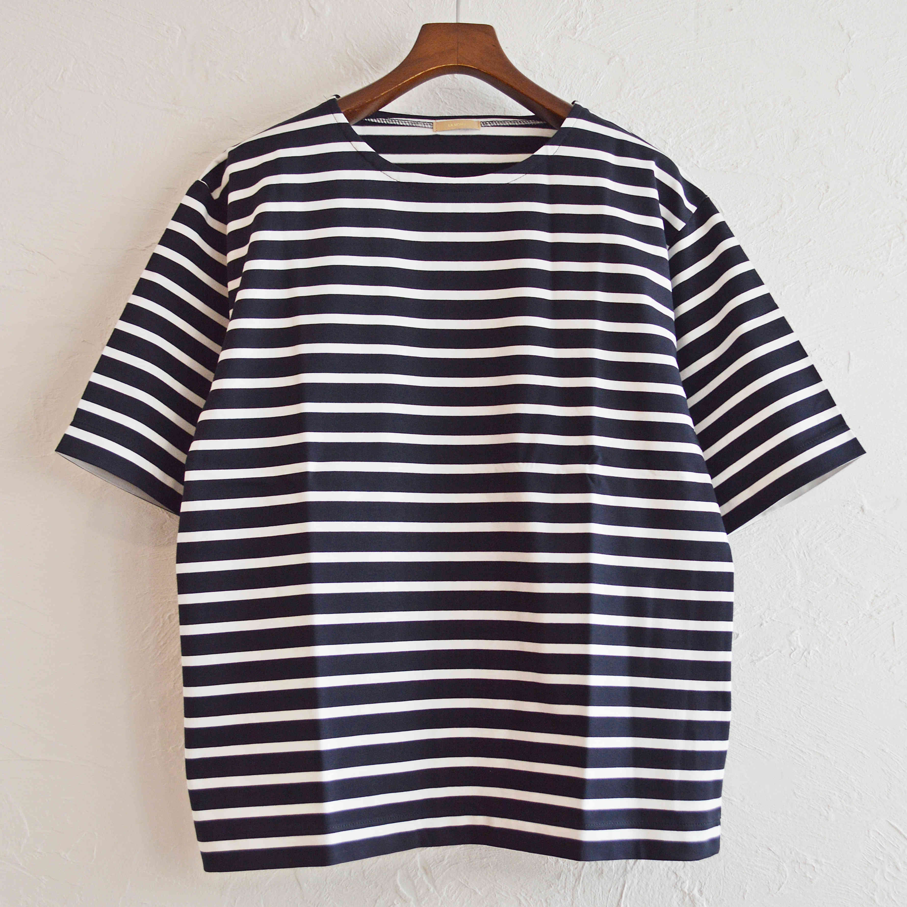 LAMOND ラモンド / ORGANIC COTTON BORDER BASQUE SHIRT オーガニックコットンボーダーバスクシャツ (DARK  NAVY ダークネイビー)